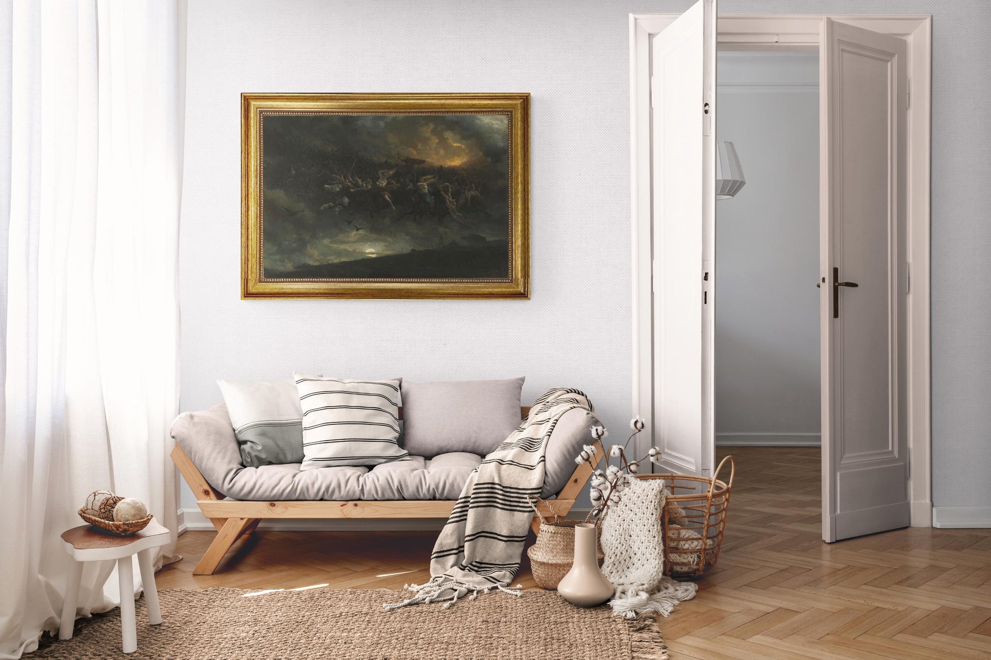 The Wild Hunt of Odin Art Print: Hand-Finished Brushstrokes Canvas FOSHE ART