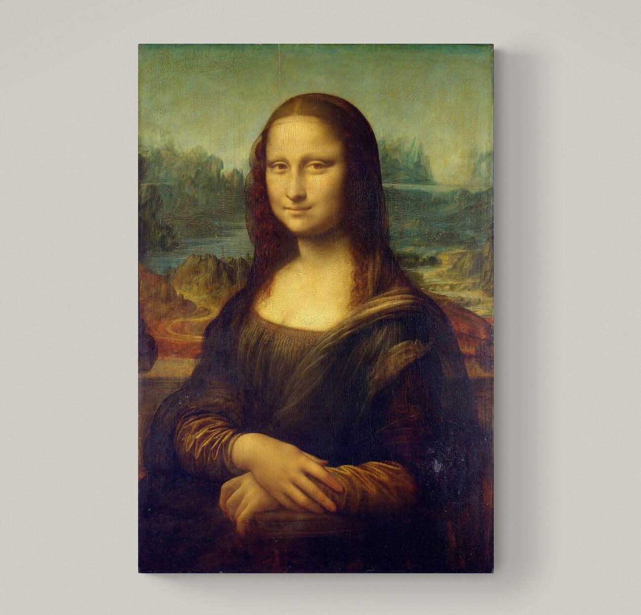 Mona Lisa Canvas Art Print with Brush Stroke Texture: Leonardo da Vinci Masterpiece FOSHE ART