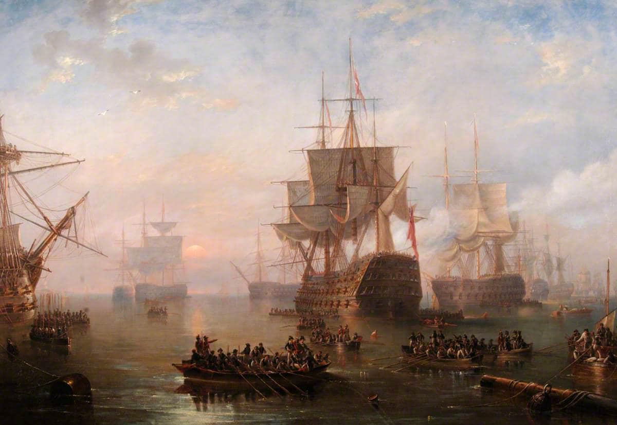 HMS Victory Giclée Art Print on Canvas: Carmichael Seascape Painting Hand-Finished brush strokes FOSHE ART