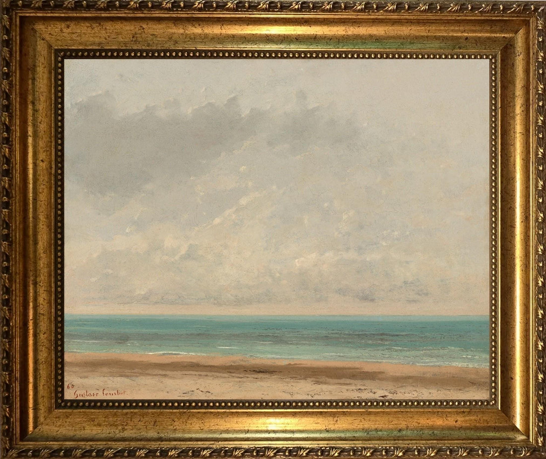 Gustave Courbet "Calm Sea" 3D Canvas Print, Brush Strokes FOSHE ART