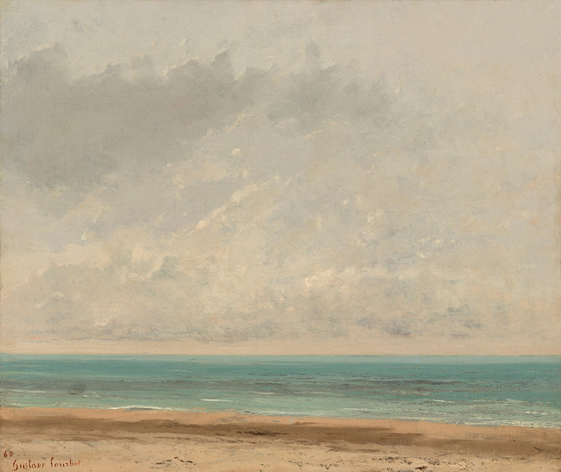 Gustave Courbet "Calm Sea" 3D Canvas Print, Brush Strokes FOSHE ART