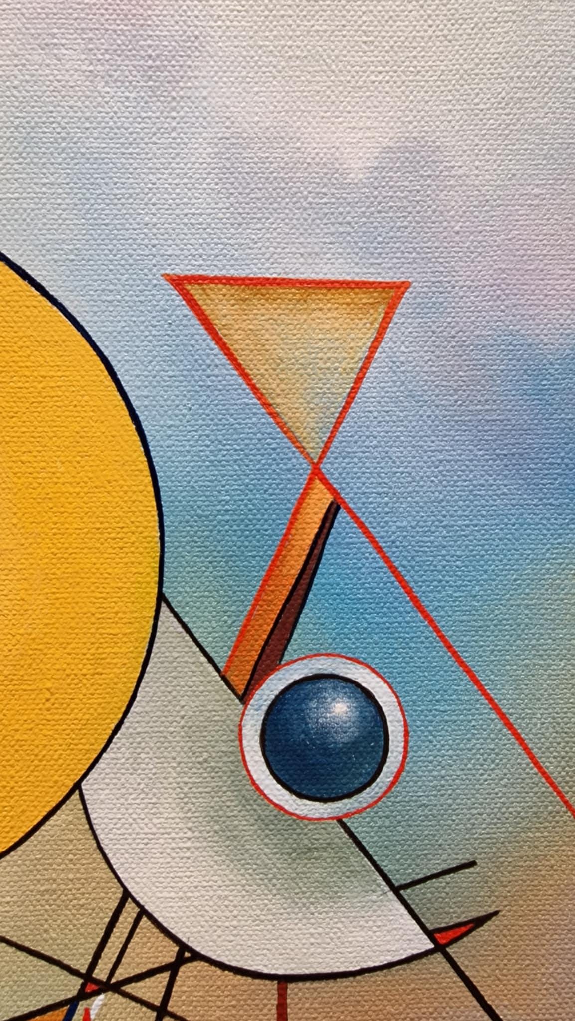 The Scandinavian Sunset – original Oil Painting by Robert Zietara  | modern 3D silver frame FOSHE ART