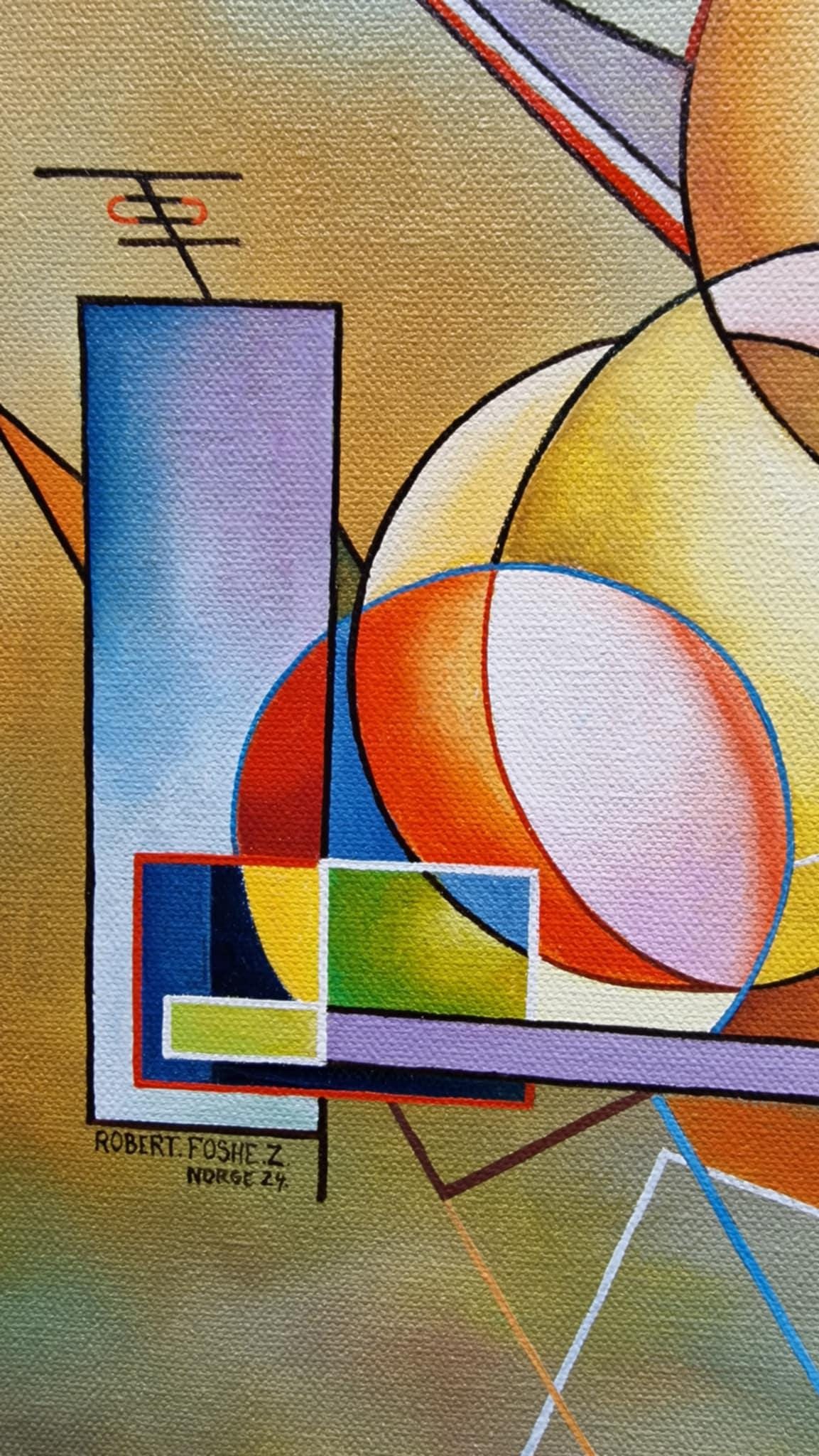 The Scandinavian Sunset – original Oil Painting by Robert Zietara  | modern 3D silver frame FOSHE ART