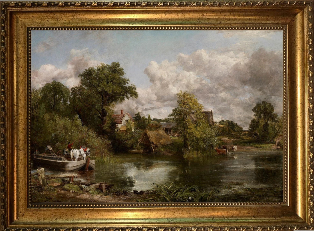 John Constable "The White Horse" 3D Canvas Print: Vintage Gold Frame, Brush Strokes FOSHE ART