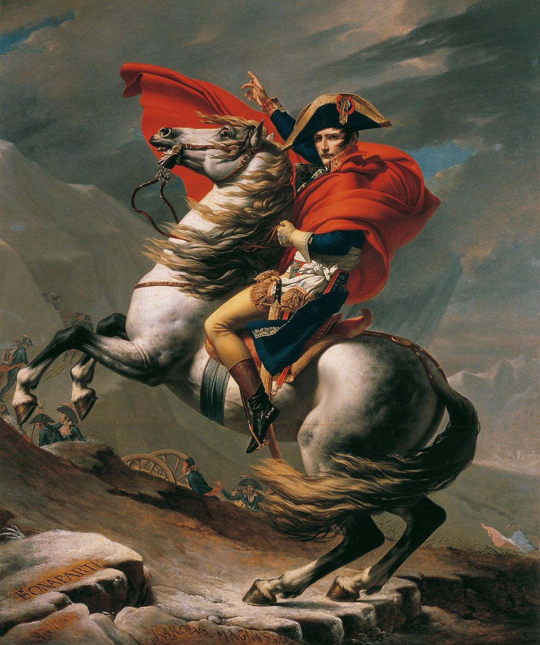 Napoleon Crossing the Alps  Giclee Canvas Print with Hand-Applied Brush Strokes FOSHE ART