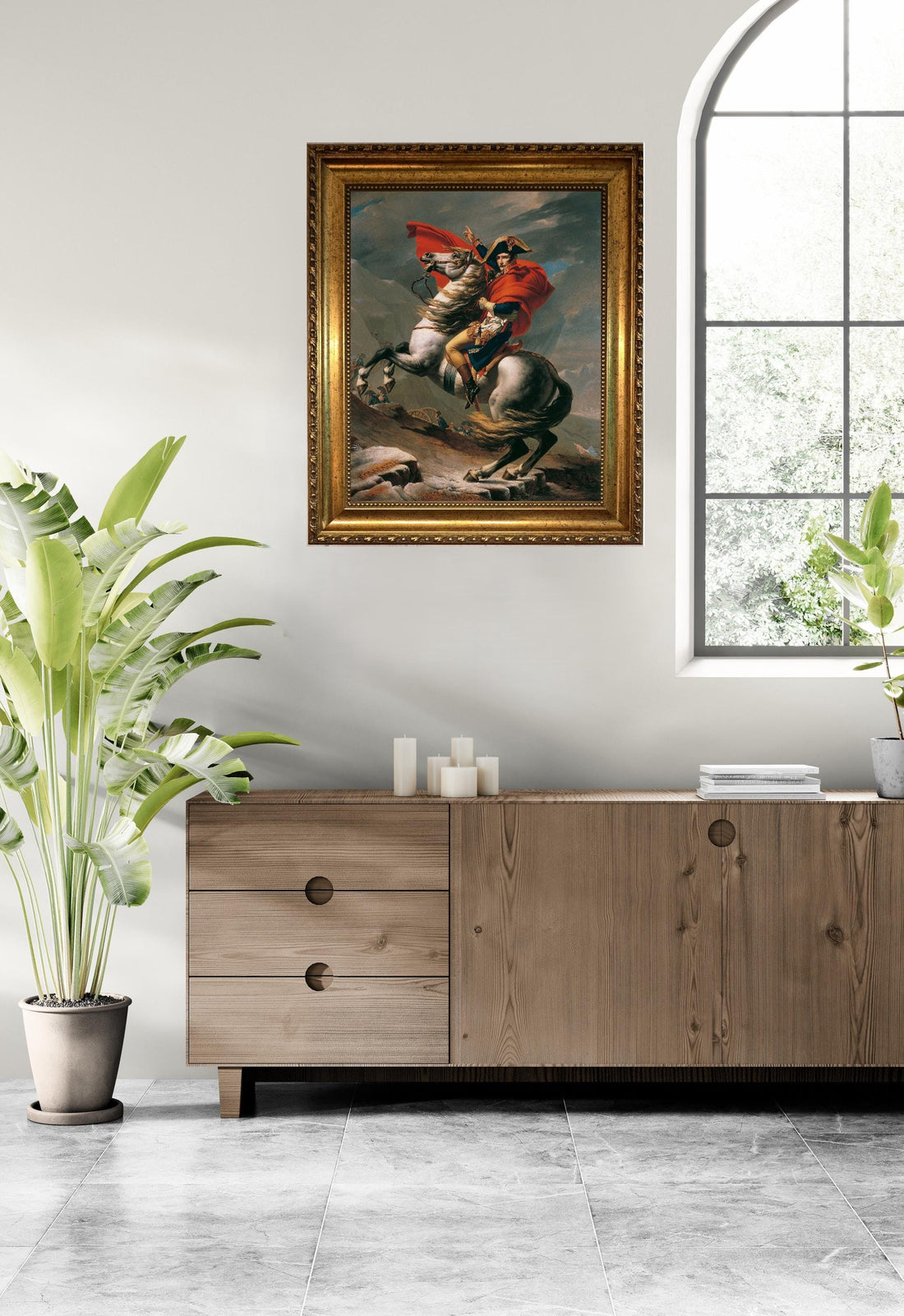Napoleon Crossing the Alps  Giclee Canvas Print with Hand-Applied Brush Strokes FOSHE ART