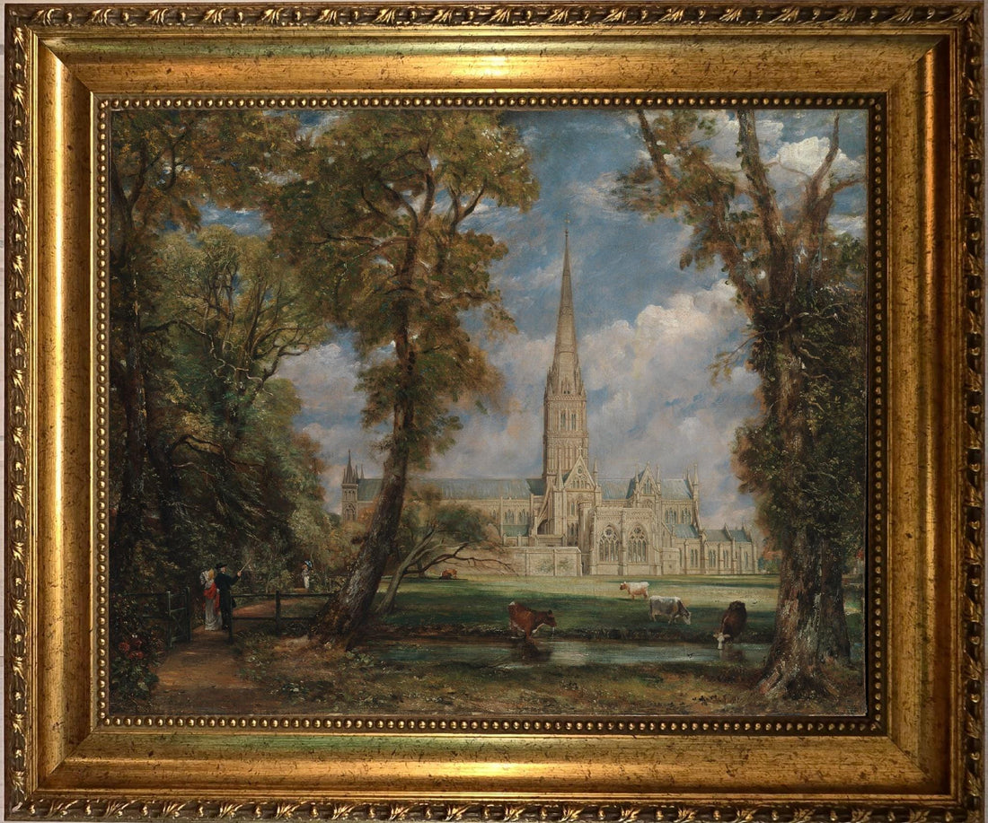 Salisbury Cathedral by John Constable, 3D Canvas Print with Brush Strokes FOSHE ART