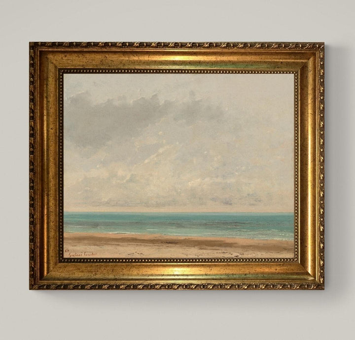 Gustave Courbet "Calm Sea" 3D Canvas Print, Brush Strokes FOSHE ART