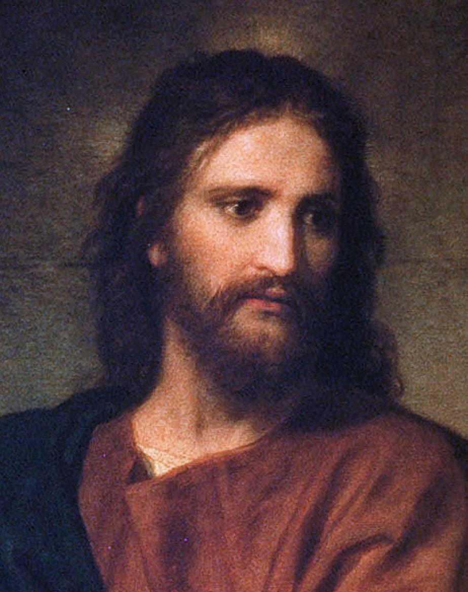 Jesus at 33 Portrait Canvas Print: Vintage Golden Frame, Brush Stroke Texture FOSHE ART