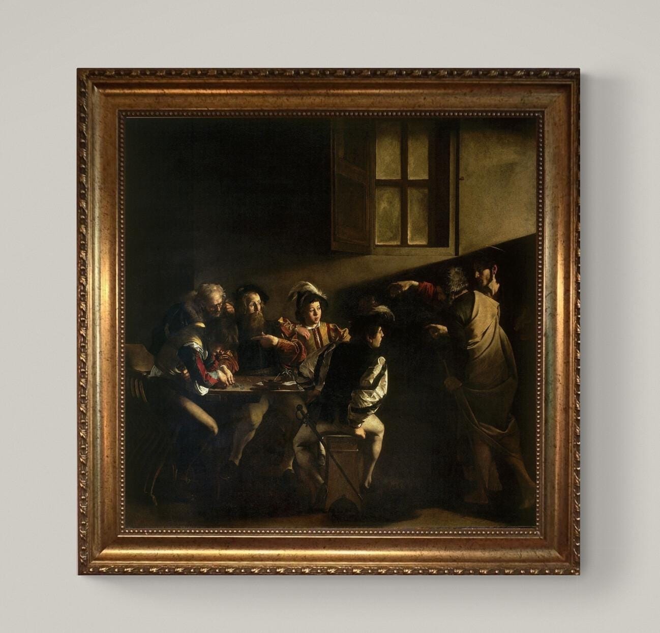 Caravaggio's St Matthew 3D Canvas Print with Hand- Applied Brush Strokes FOSHE ART