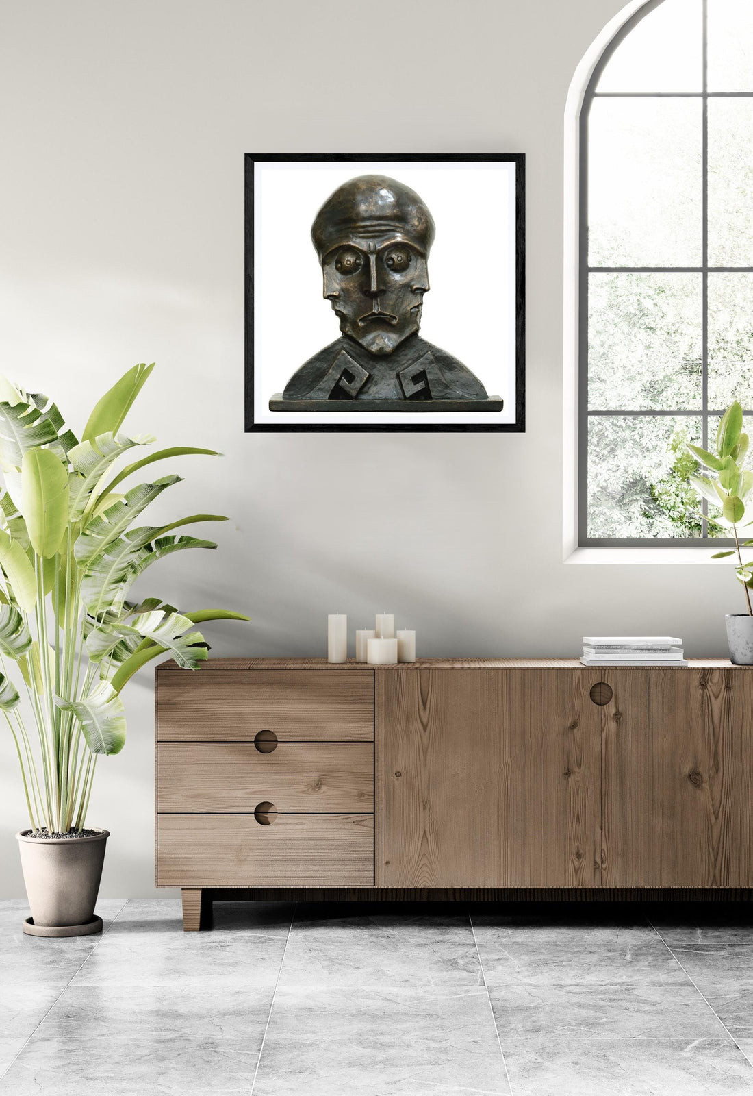 The Sphinx - The mystery by Boleslaw Biegas, Art Deco Print | Hand-Finished Framed Canvas FOSHE ART