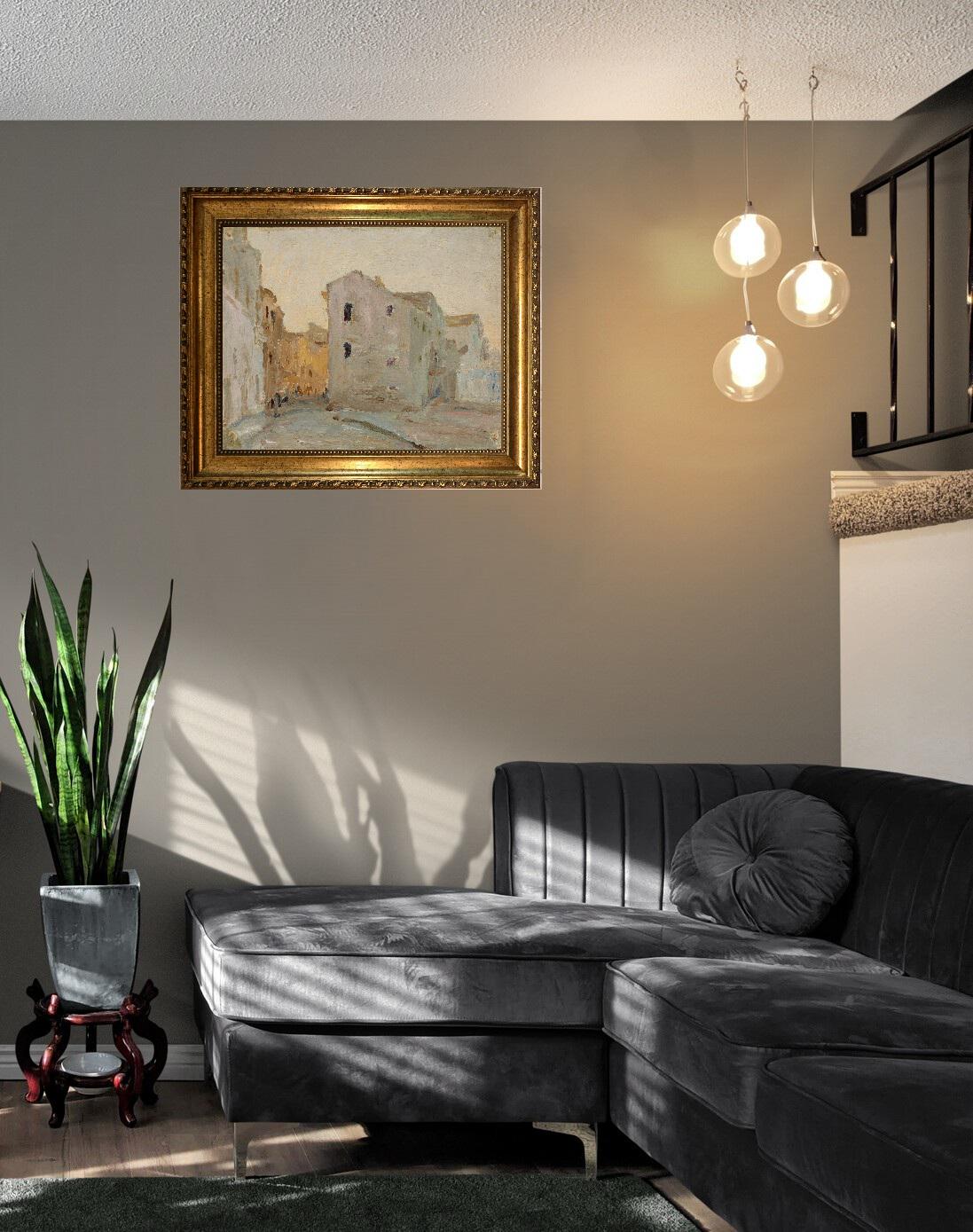 Syracuse Italy Cityscape Art Print, Gold Frame, Vintage Style FOSHE ART