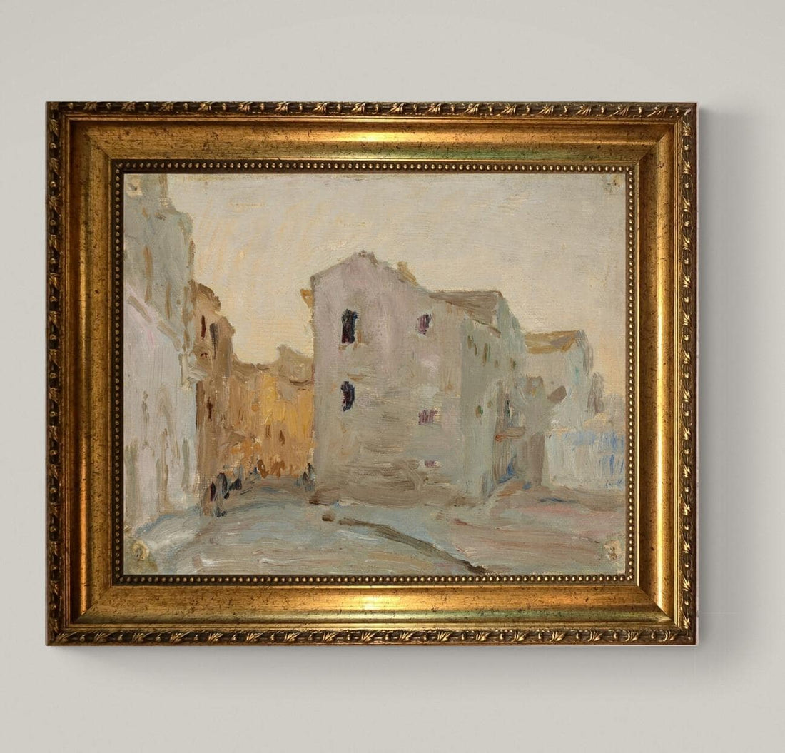 Syracuse Italy Cityscape Art Print, Gold Frame, Vintage Style FOSHE ART