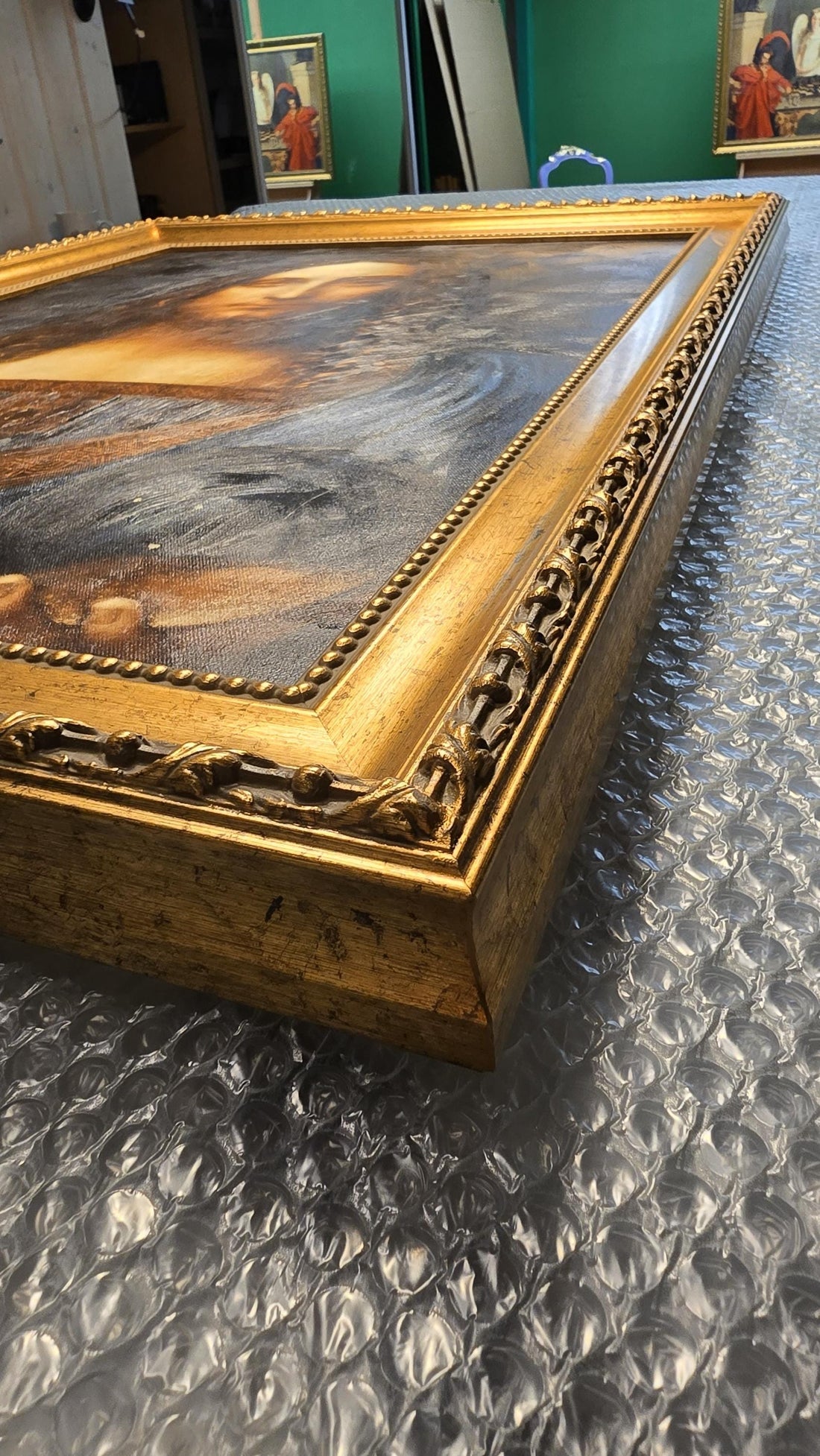 Wester Wall by Gustav Bauernfeindi, Canvas Print with Hand-Finished Brush Strokes, Vintage Golden Frame, FOSHE ART