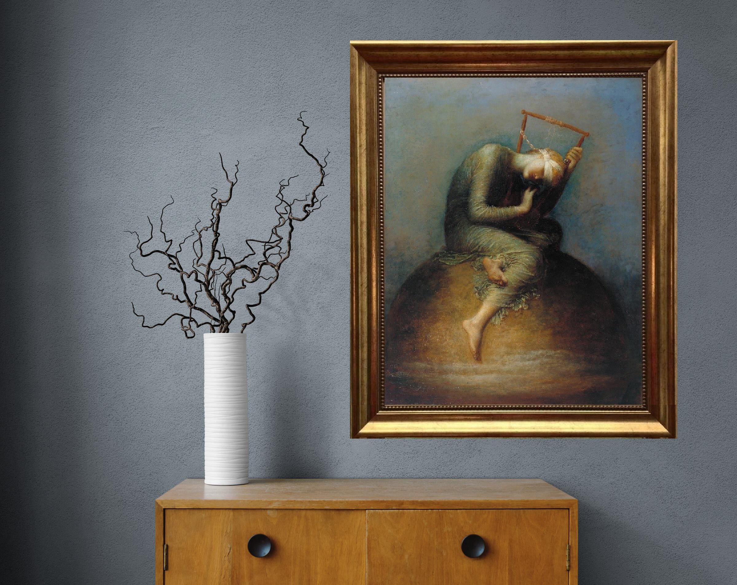 Hope by George Frederic Watts – Vintage Golden Frame and Brush Strokes FOSHE ART