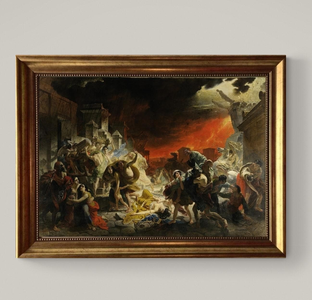 The Last Day of Pompeii Karl Brullov, Framed Canvas Art Print,  Hand-Finished Brush Strokes FOSHE ART