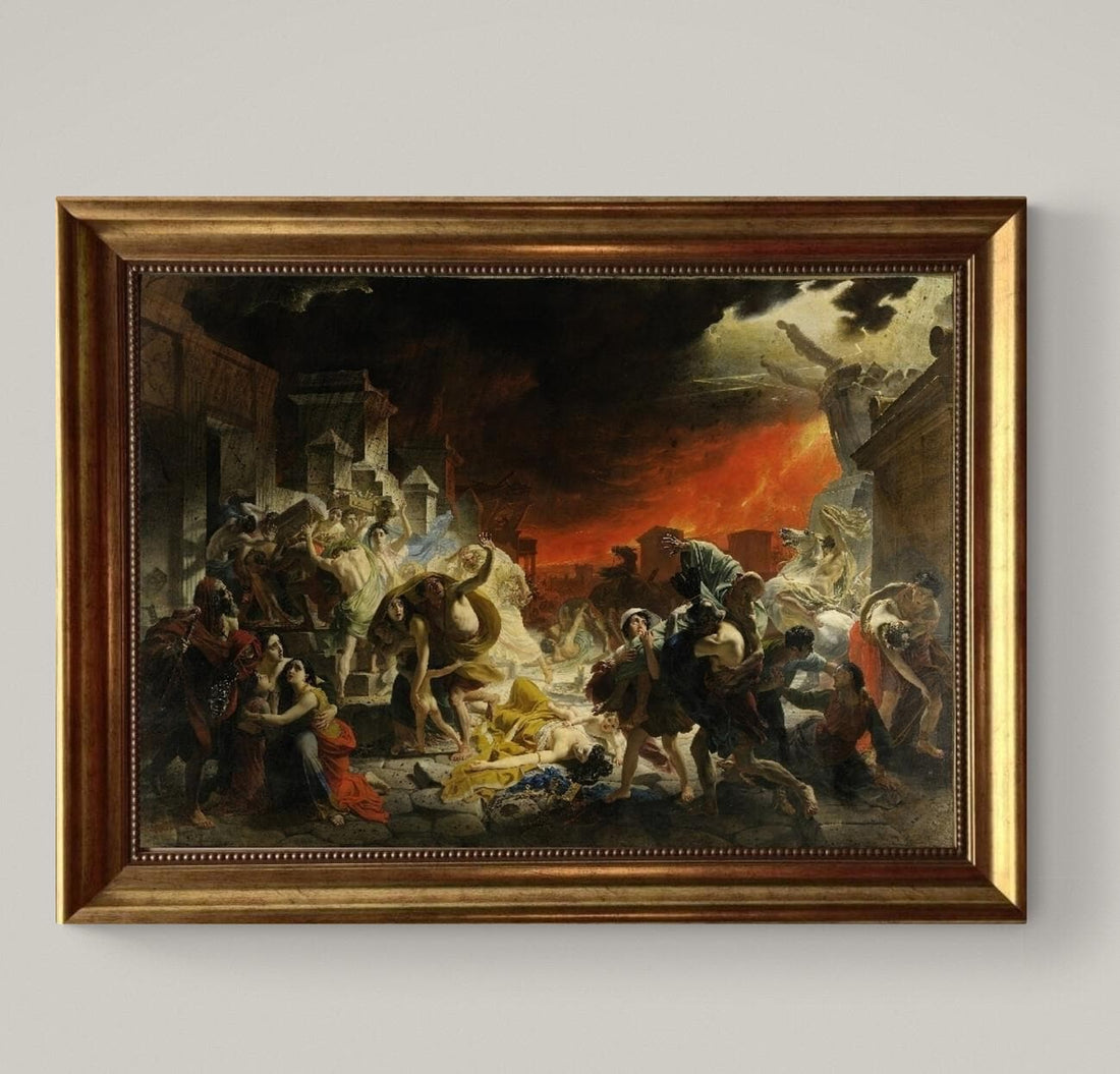 The Last Day of Pompeii Karl Brullov, Framed Canvas Art Print,  Hand-Finished Brush Strokes FOSHE ART