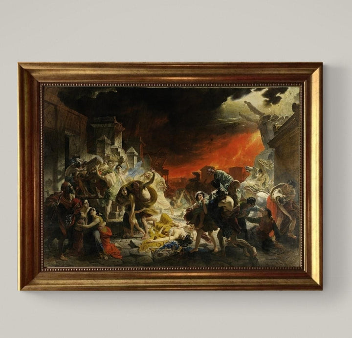 The Last Day of Pompeii Karl Brullov, Framed Canvas Art Print,  Hand-Finished Brush Strokes FOSHE ART