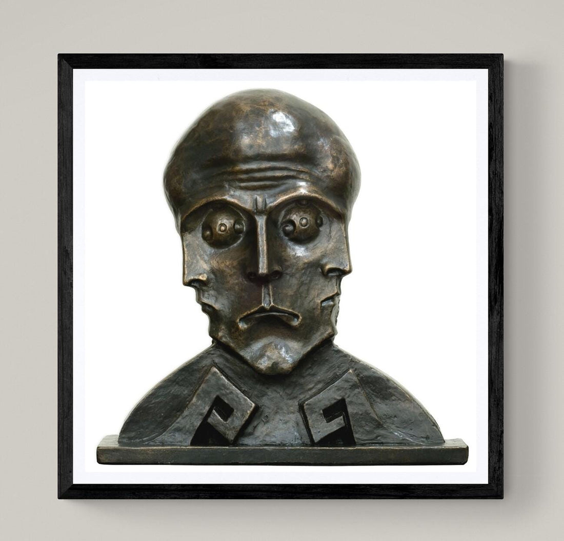 The Sphinx - The mystery by Boleslaw Biegas, Art Deco Print | Hand-Finished Framed Canvas FOSHE ART