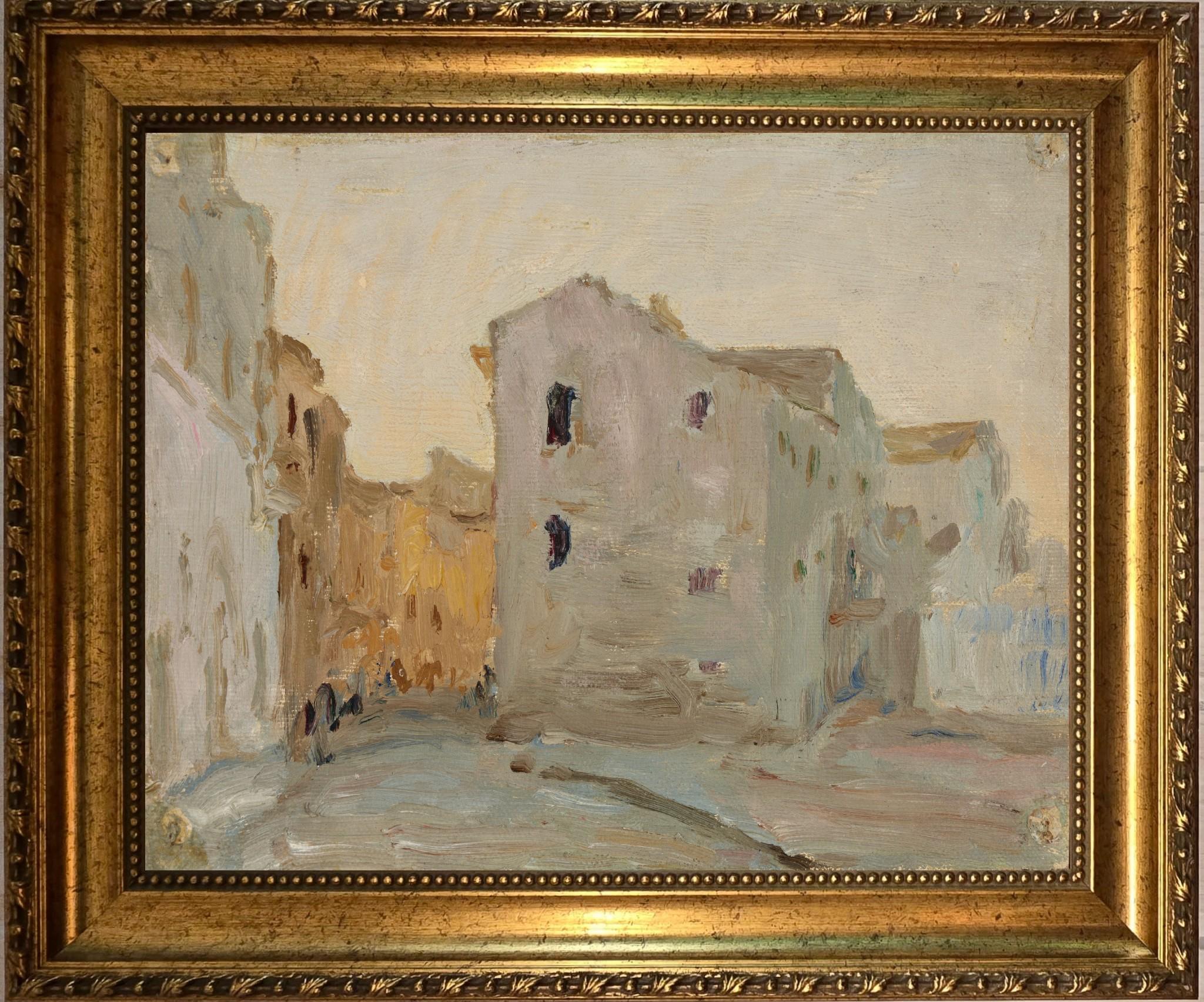 Syracuse Italy Cityscape Art Print, Gold Frame, Vintage Style FOSHE ART