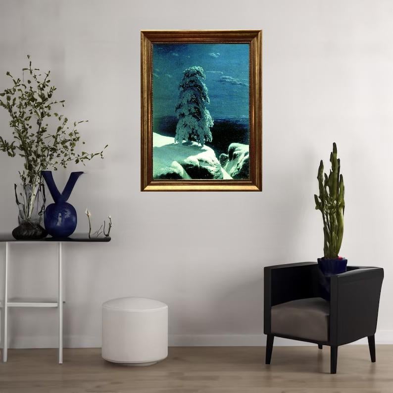 Ivan Shishkin "In the Wild North" Framed Canvas Print – Vintage Gold Frame FOSHE ART