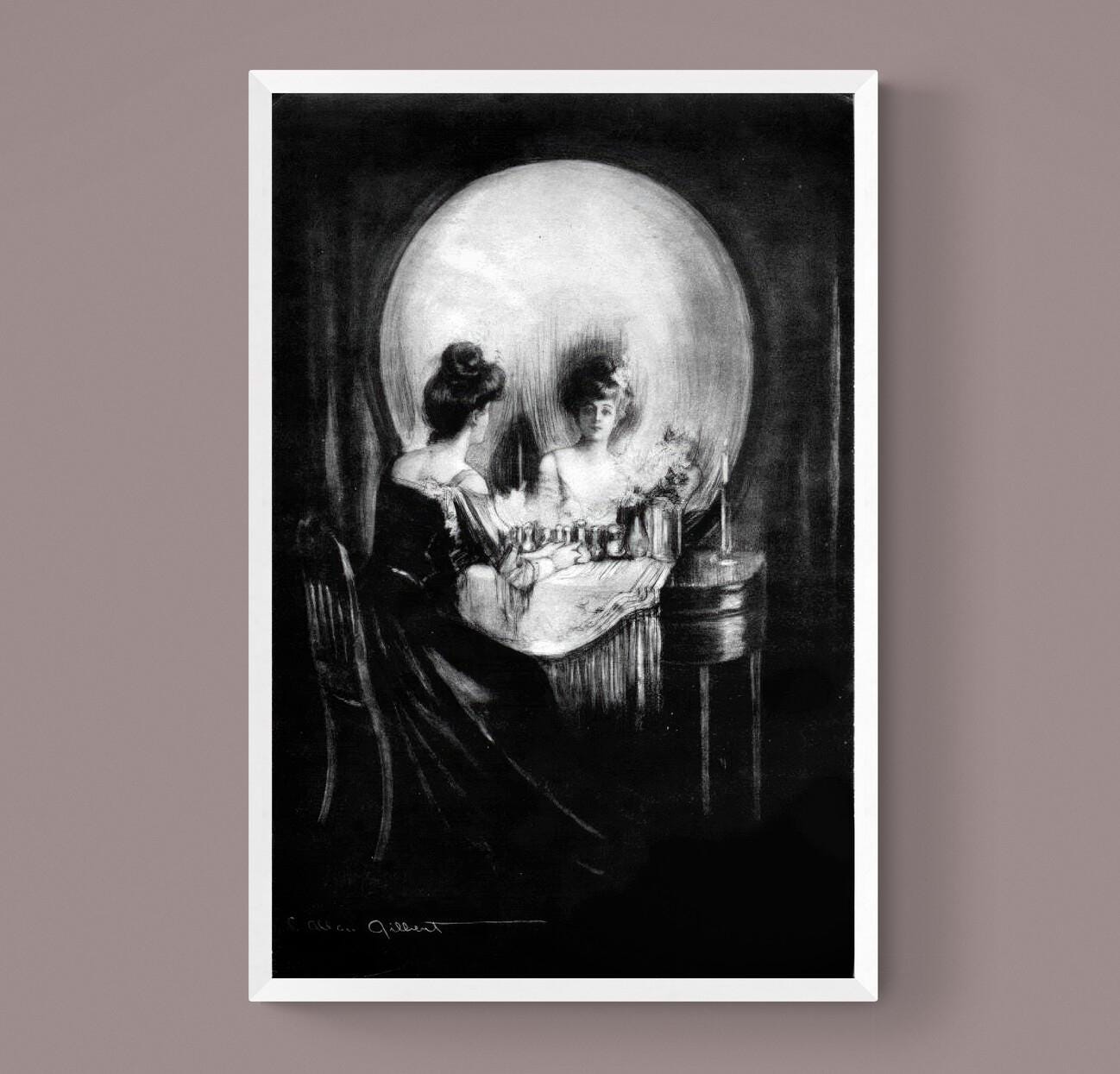 All is Vanity by Charles Allan Gilbert, Canvas Art Print, Brush Strokes, Floating Frame FOSHE ART