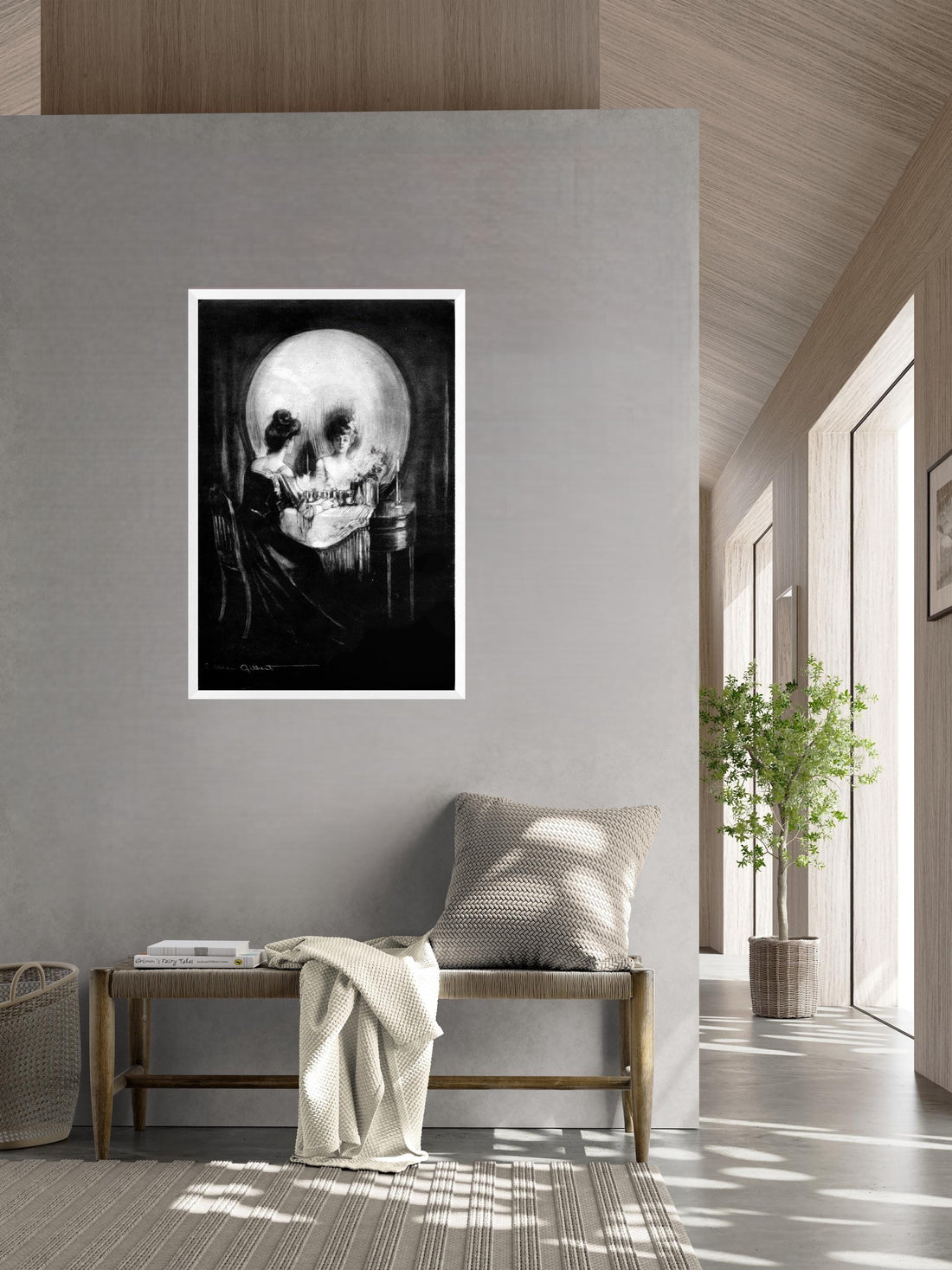 All is Vanity by Charles Allan Gilbert, Canvas Art Print, Brush Strokes, Floating Frame FOSHE ART