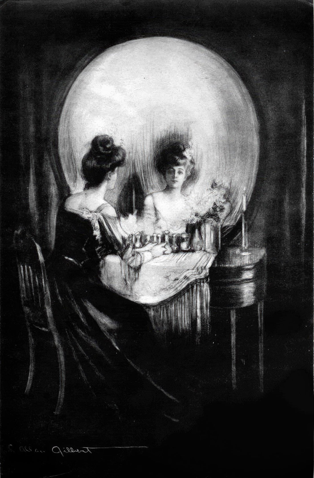 All is Vanity by Charles Allan Gilbert, Canvas Art Print, Brush Strokes, Floating Frame FOSHE ART
