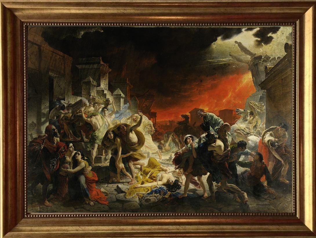 The Last Day of Pompeii Karl Brullov, Framed Canvas Art Print,  Hand-Finished Brush Strokes FOSHE ART