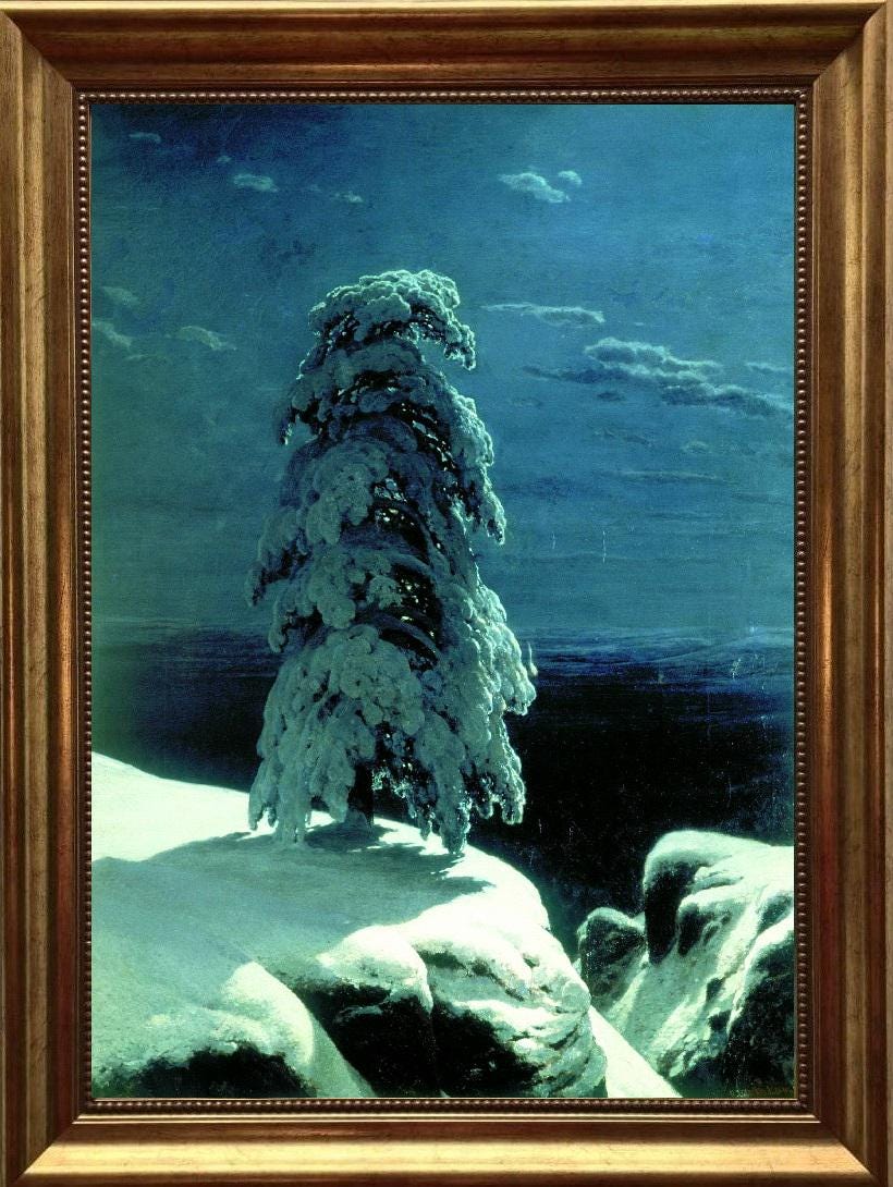 Ivan Shishkin "In the Wild North" Framed Canvas Print – Vintage Gold Frame FOSHE ART