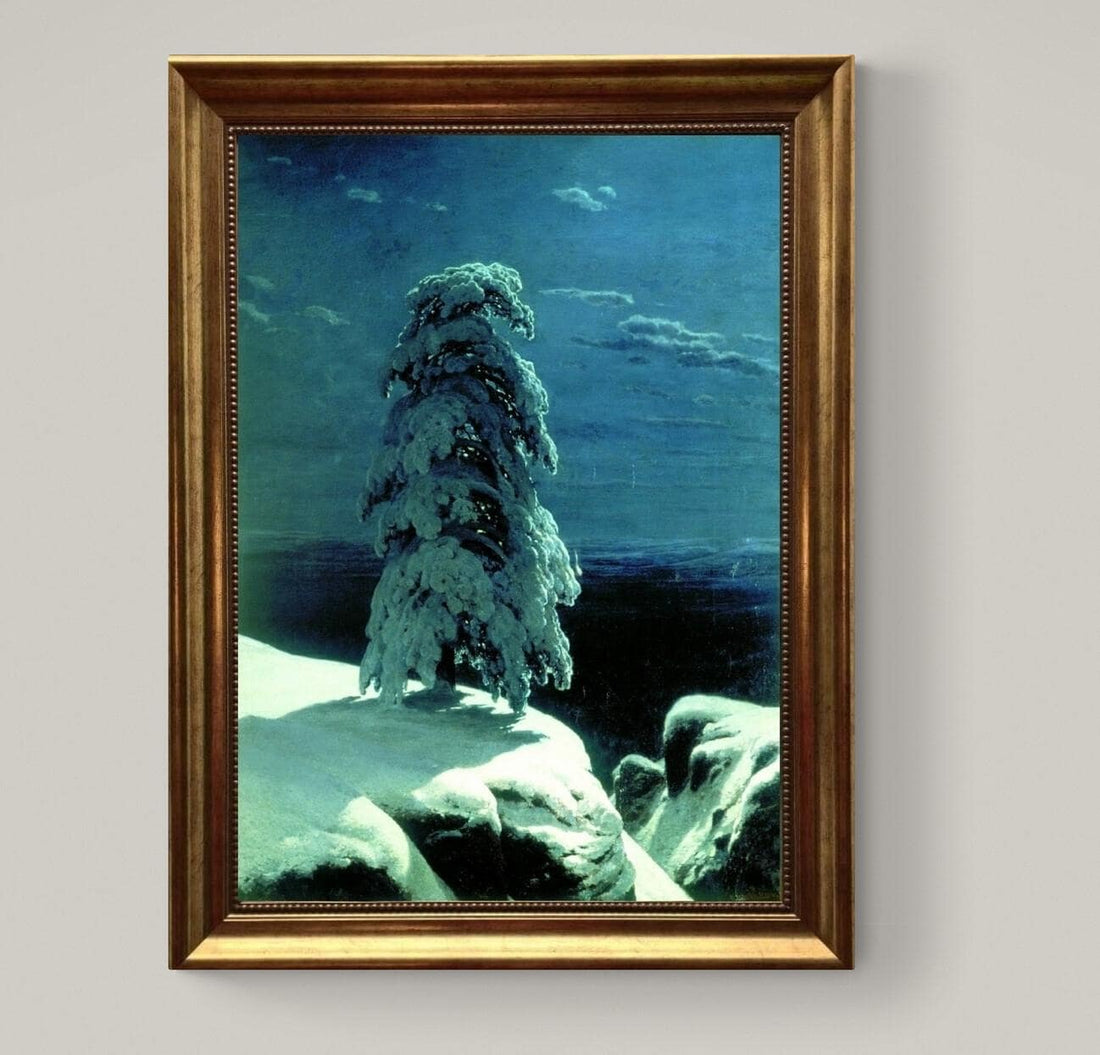 Ivan Shishkin "In the Wild North" Framed Canvas Print – Vintage Gold Frame FOSHE ART