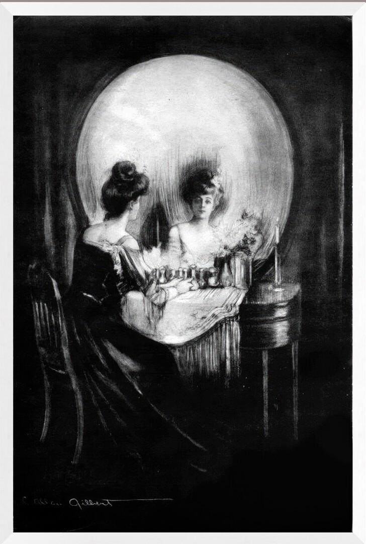 All is Vanity by Charles Allan Gilbert, Canvas Art Print, Brush Strokes, Floating Frame FOSHE ART