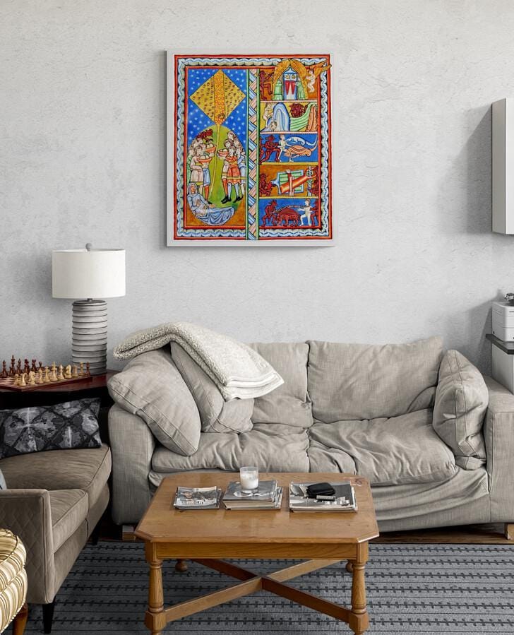 Hildegard of Bingen Giclee Print – Embodiment of Soul, Mystic Art FOSHE ART