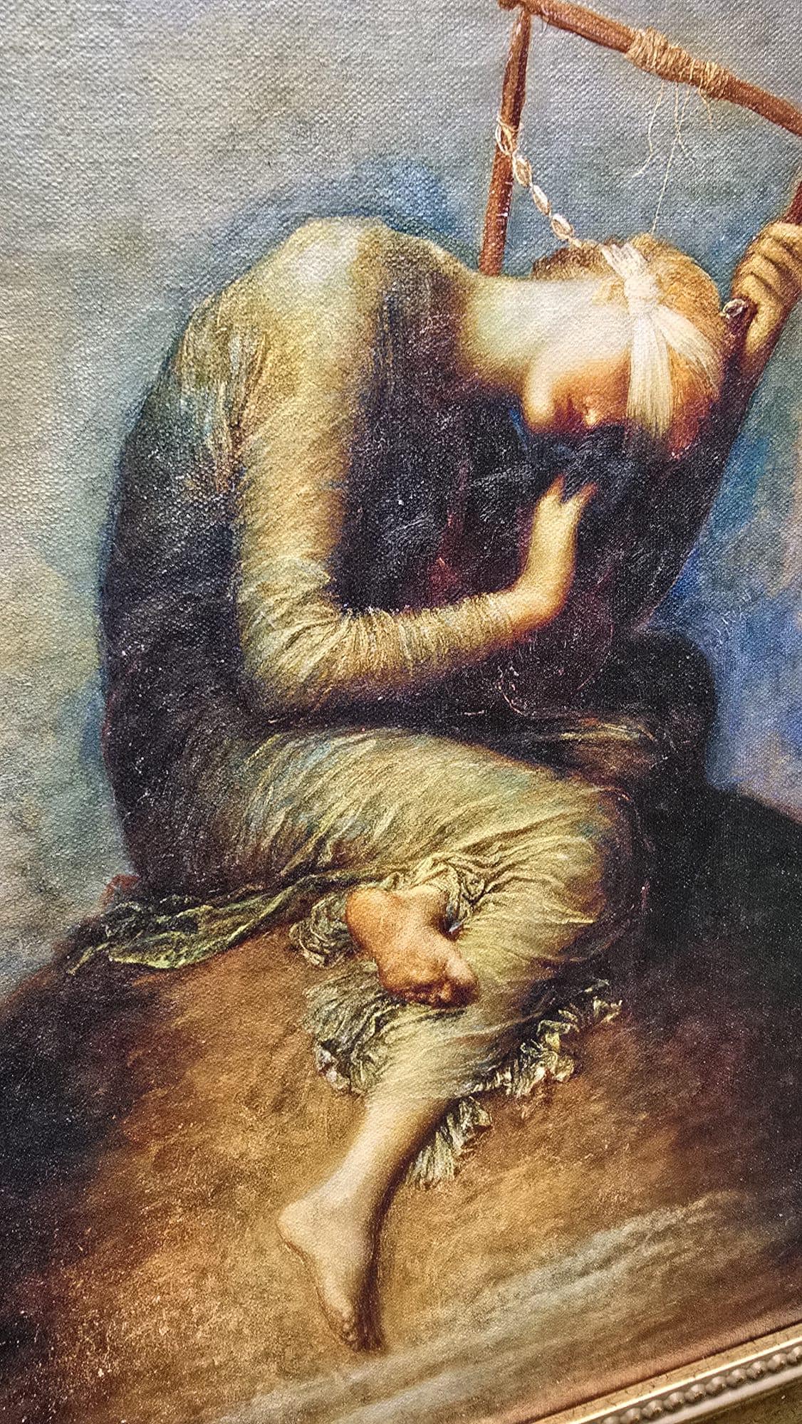 Hope by George Frederic Watts – Vintage Golden Frame and Brush Strokes FOSHE ART