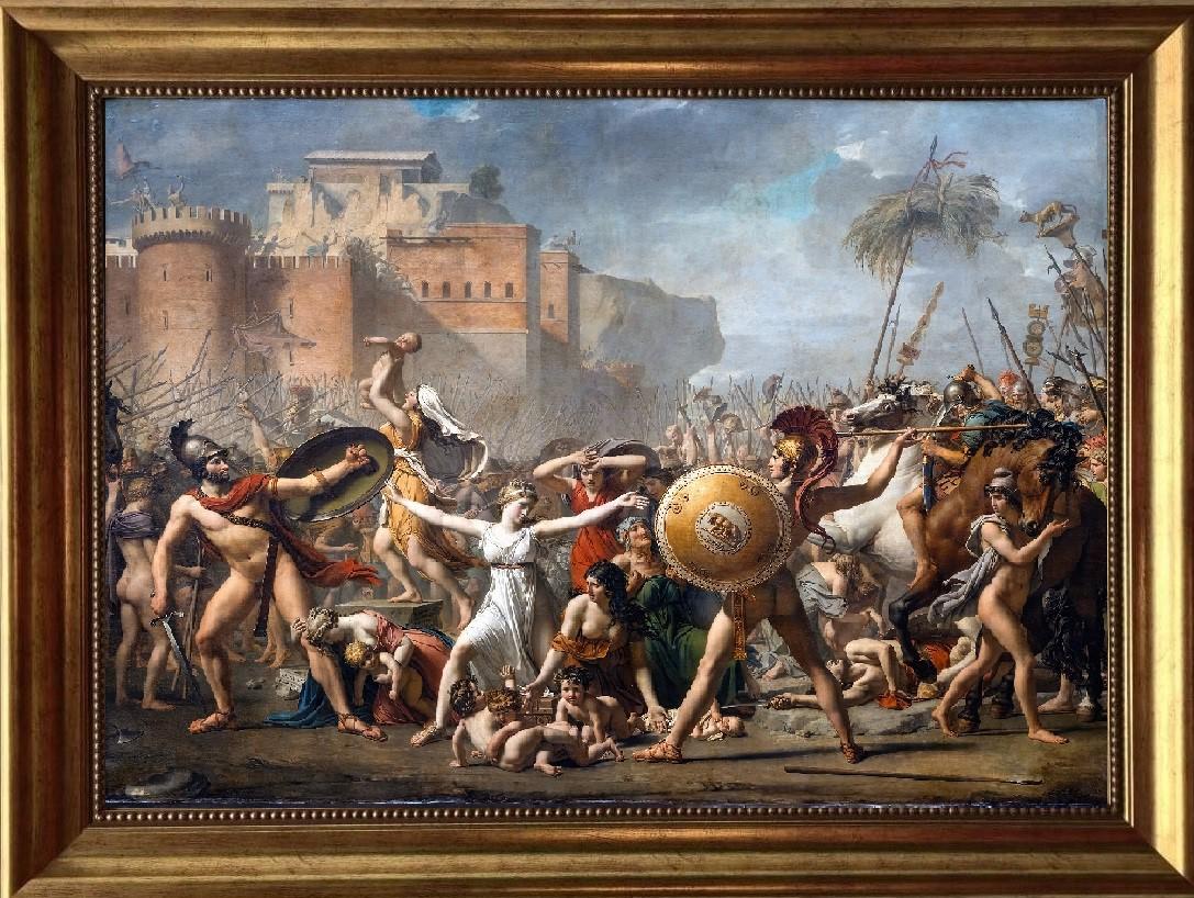 Jacques-Louis David: Sabine Women Canvas Print with Hand-Finished Brushstrokes FOSHE ART