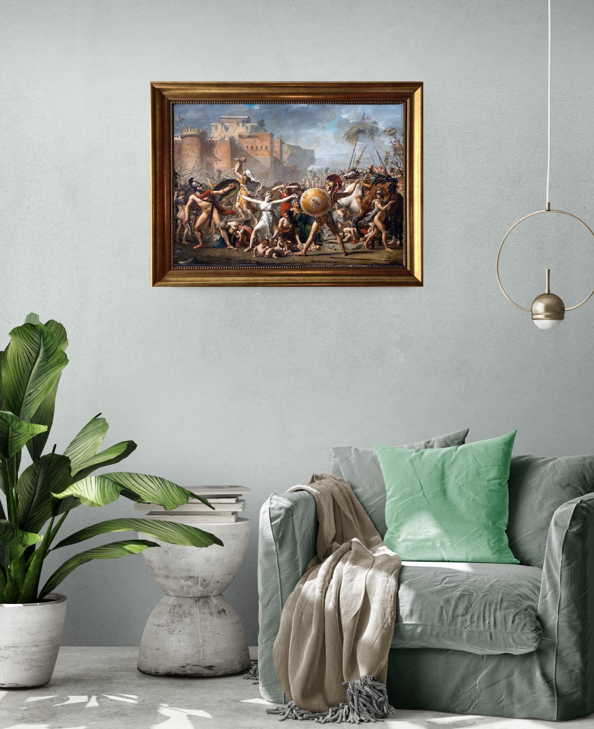 Jacques-Louis David: Sabine Women Canvas Print with Hand-Finished Brushstrokes FOSHE ART