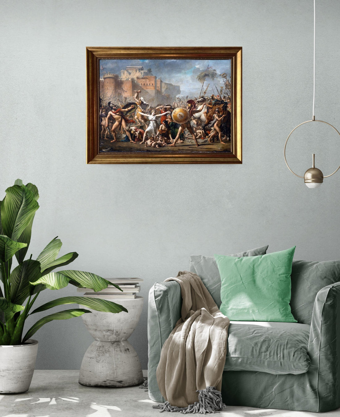 Jacques-Louis David: Sabine Women Canvas Print with Hand-Finished Brushstrokes FOSHE ART