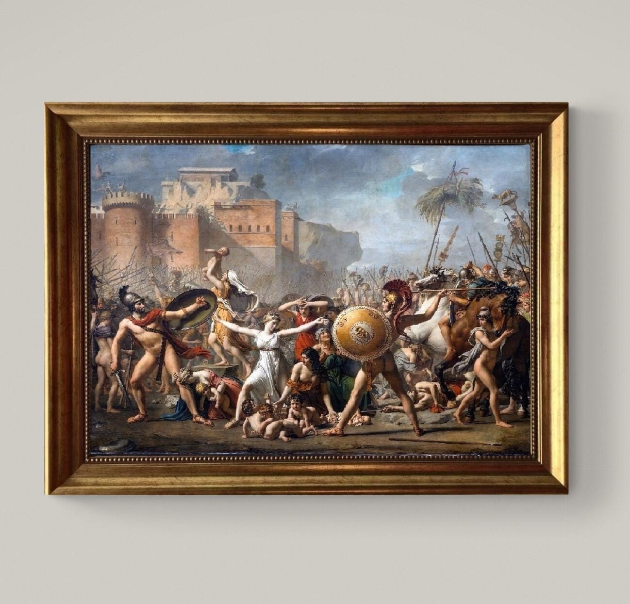 Jacques-Louis David: Sabine Women Canvas Print with Hand-Finished Brushstrokes FOSHE ART