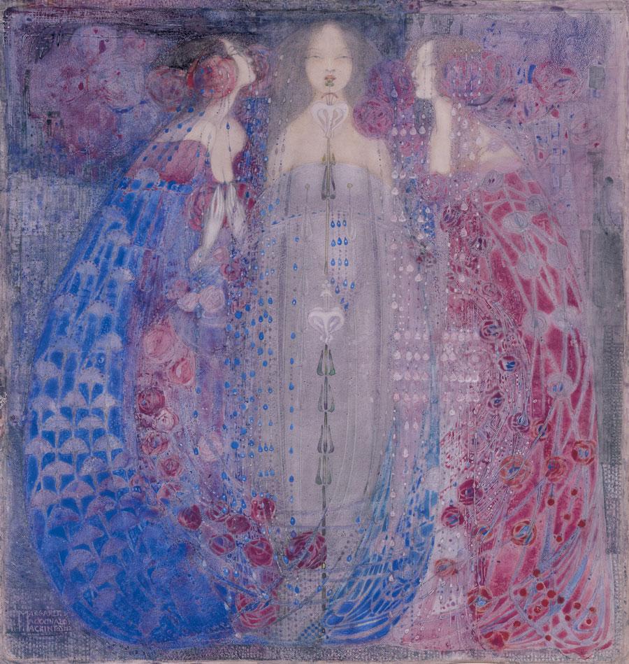 Margaret Macdonald: The Three Perfumes, Floating Frame and Brush Strokes FOSHE ART