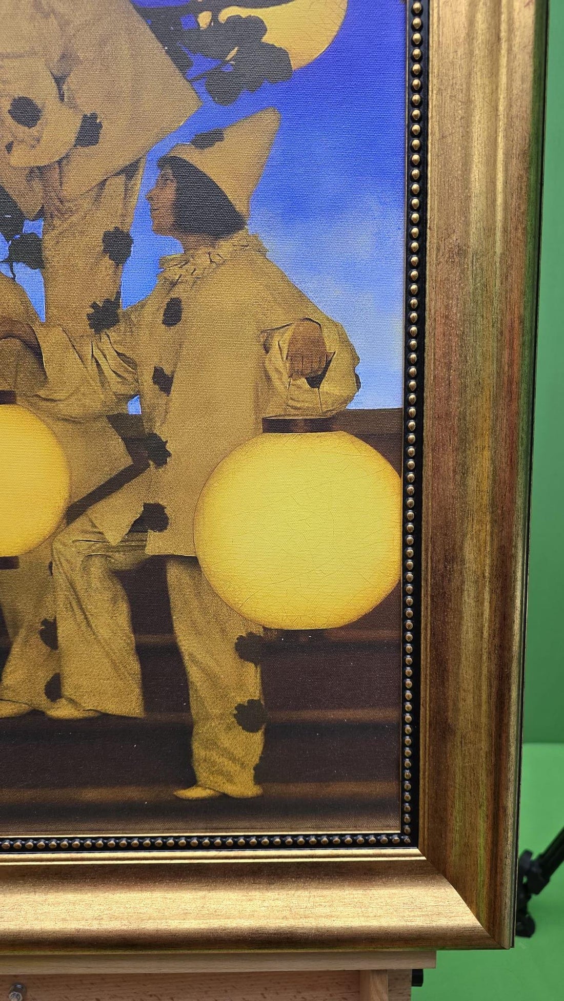 Maxfield Parrish "Lantern Bearers" Framed Canvas Reproduction: Golden Vintage Frame FOSHE ART