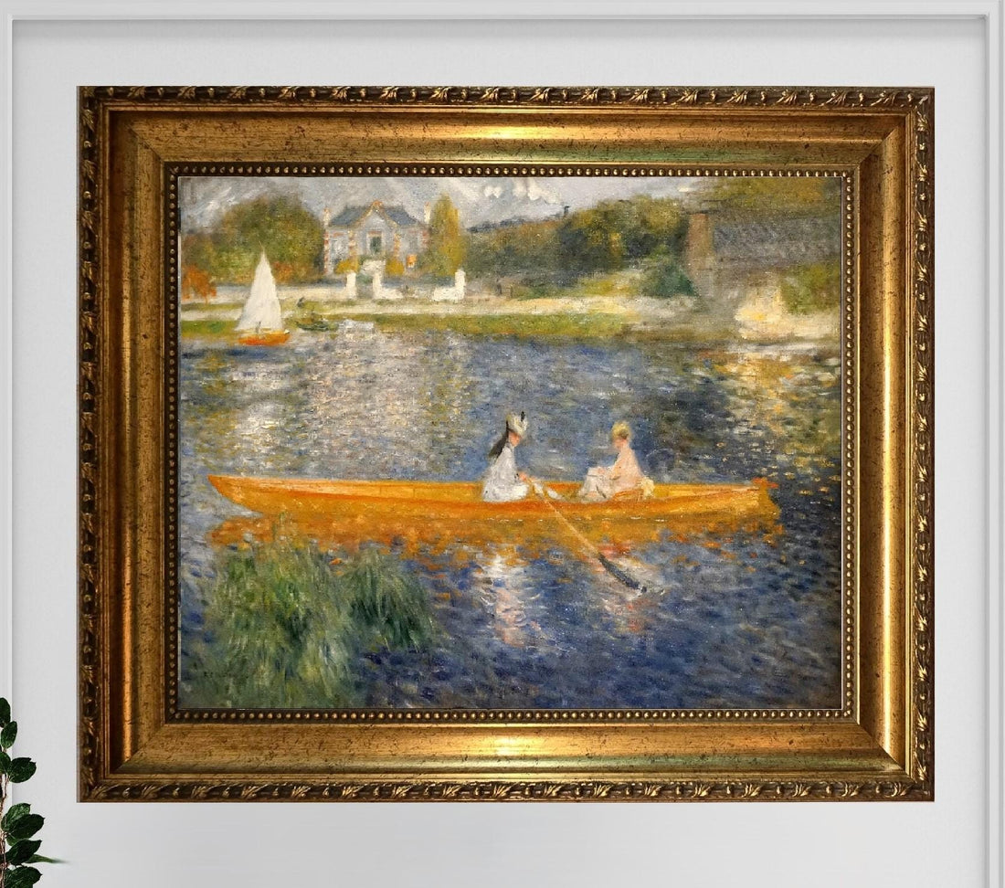 Renoir La Yola Canvas Print, Vintage Golden Frame, Textured Brush Strokes Wall Art FOSHE ART