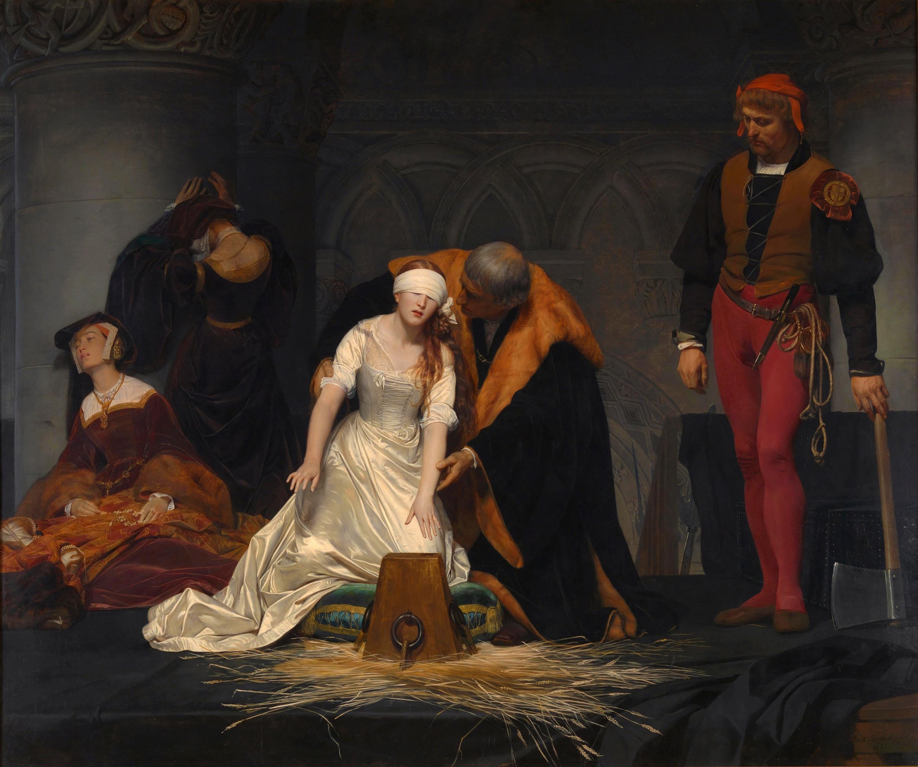 Execution of Lady Jane Grey by Paul Delaroche, Giclée Print on Art Paper FOSHE ART