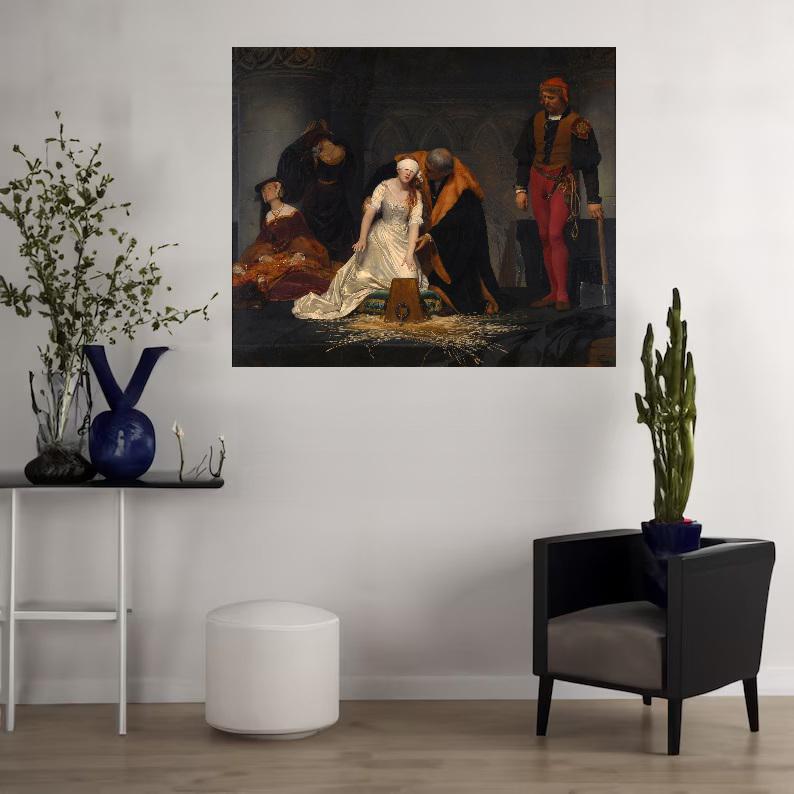 Execution of Lady Jane Grey by Paul Delaroche, Giclée Print on Art Paper FOSHE ART