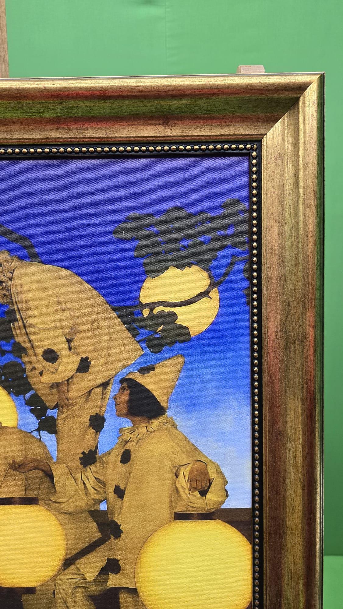 Maxfield Parrish "Lantern Bearers" Framed Canvas Reproduction: Golden Vintage Frame FOSHE ART