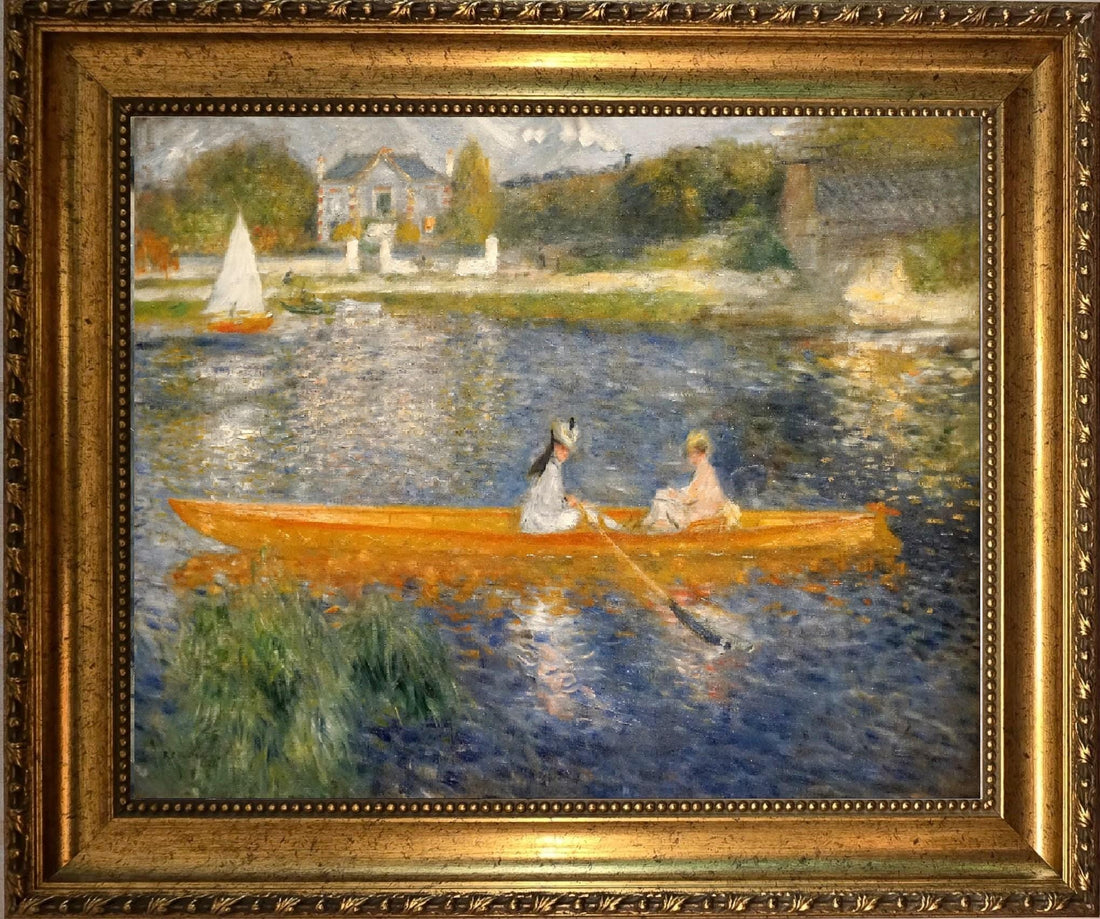Renoir La Yola Canvas Print, Vintage Golden Frame, Textured Brush Strokes Wall Art FOSHE ART