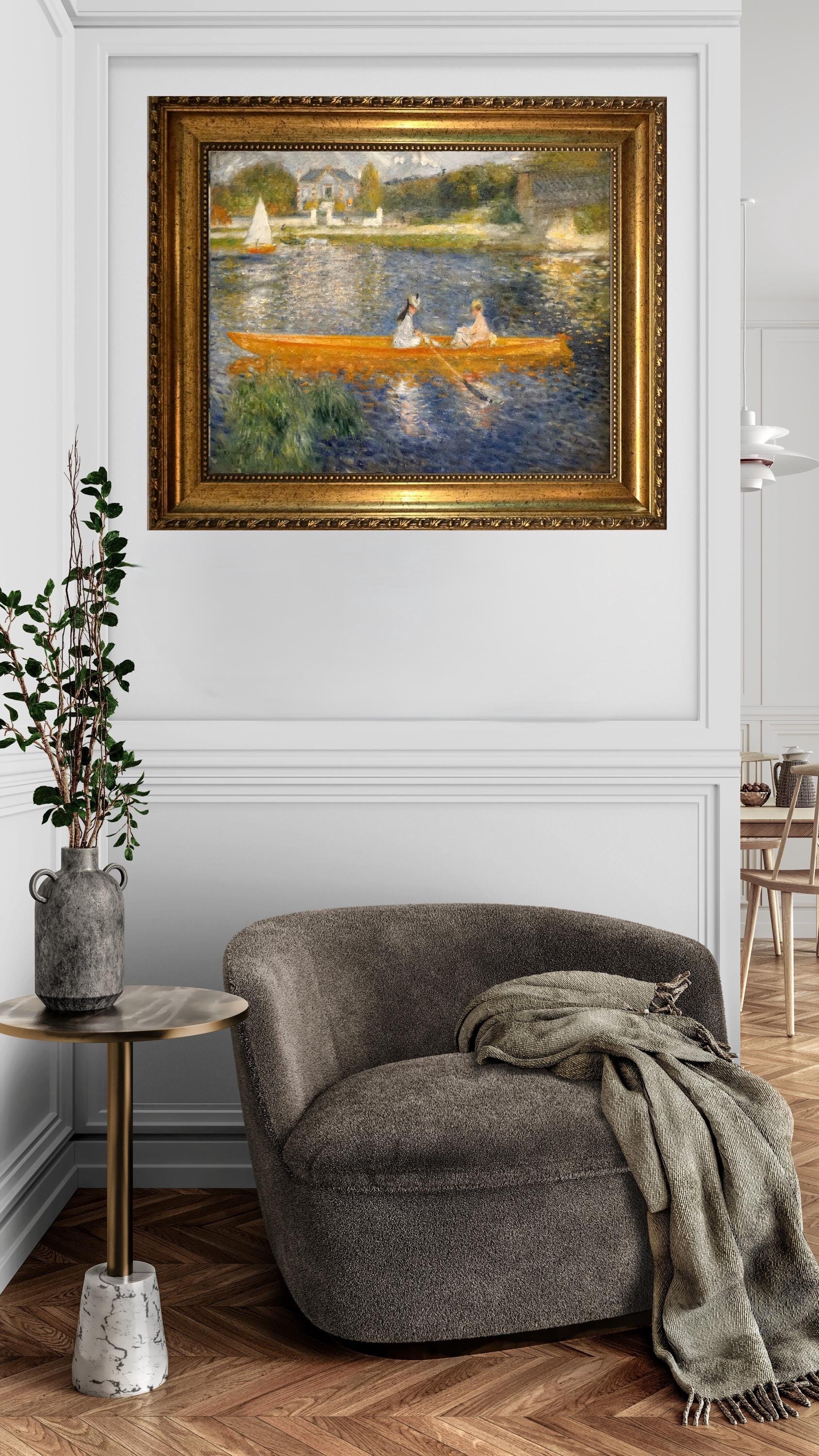 Renoir La Yola Canvas Print, Vintage Golden Frame, Textured Brush Strokes Wall Art FOSHE ART