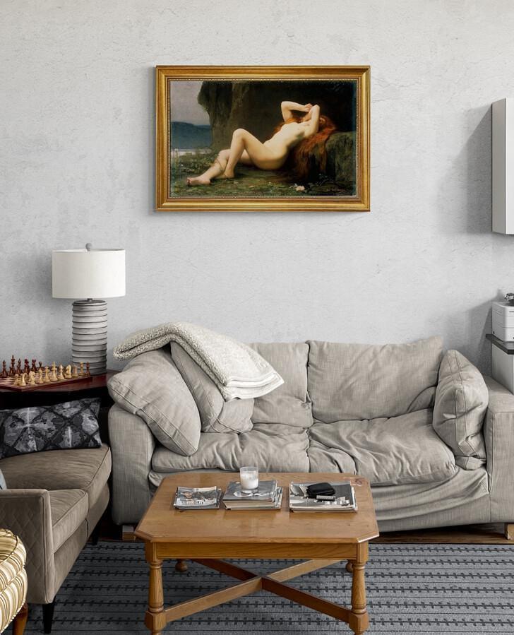 Mary Magdalene Print: Classic Spiritual Art - Canvas with Golden Frame FOSHE ART