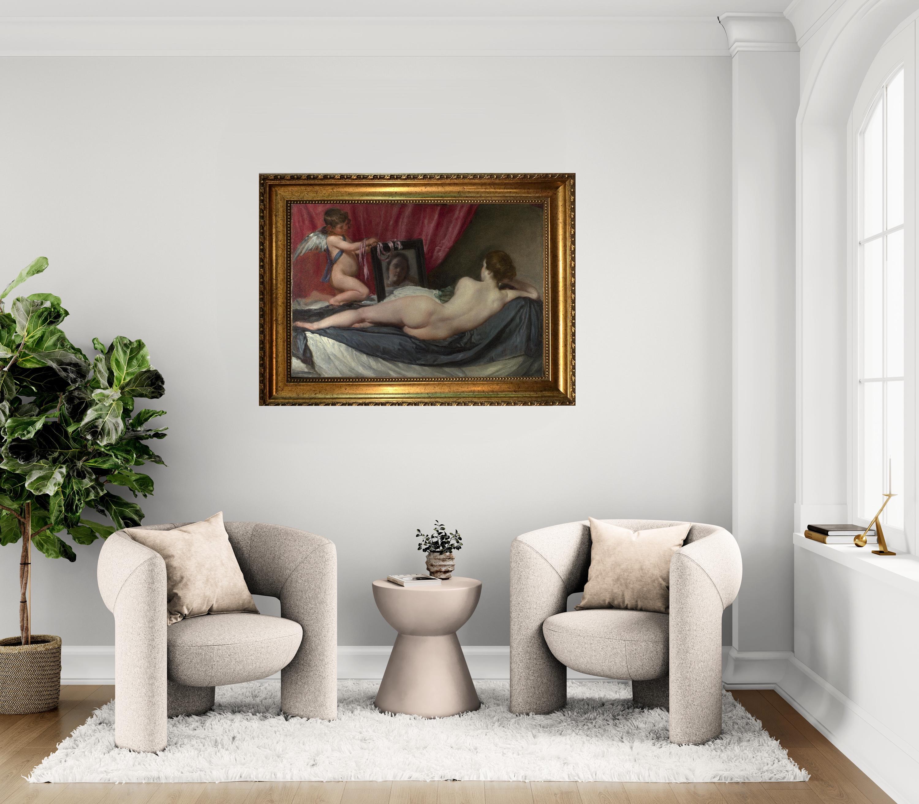 Rokeby Venus Wall Art: Classic Baroque Print (Framed Canvas) FOSHE ART