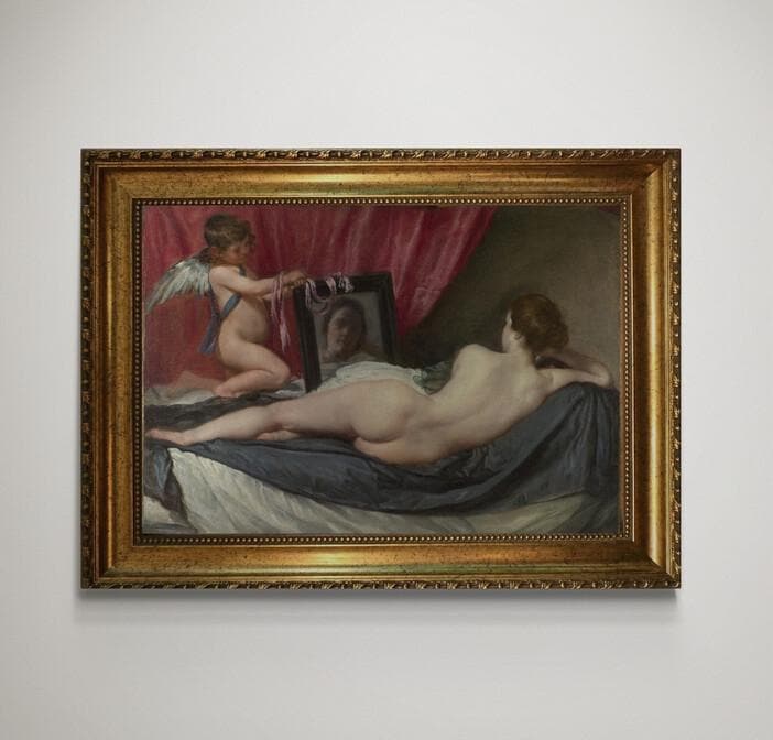 Rokeby Venus Wall Art: Classic Baroque Print (Framed Canvas) FOSHE ART