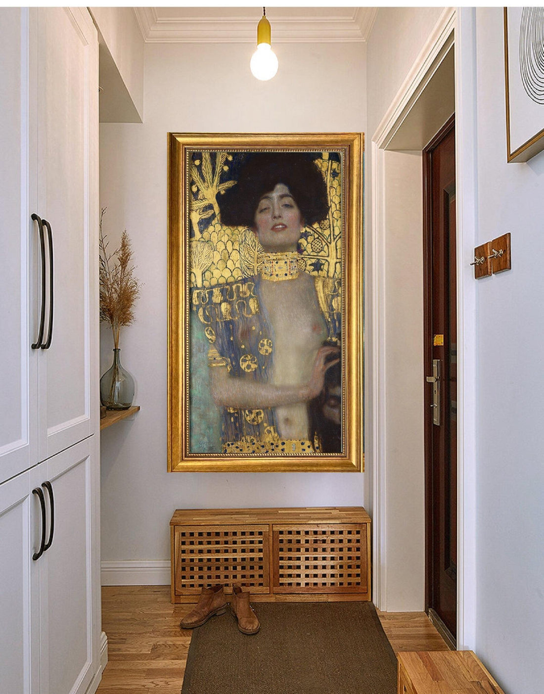 Gustav Klimt Judith Canvas Print, Textured with Vintage Gold Frame (Multiple Sizes) FOSHE ART